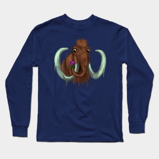 Woolly mammoth with flower Long Sleeve T-Shirt